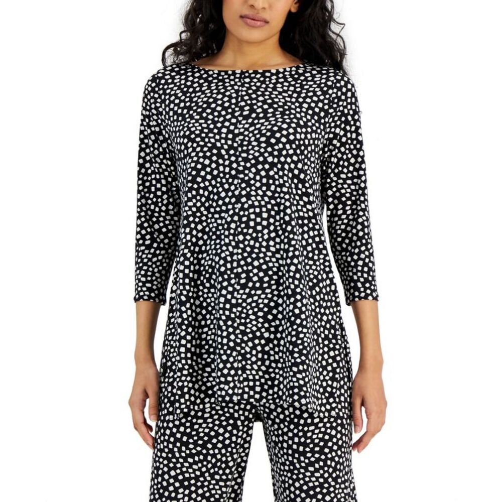 Alfani Petite Printed 3/4 Sleeve Tunic